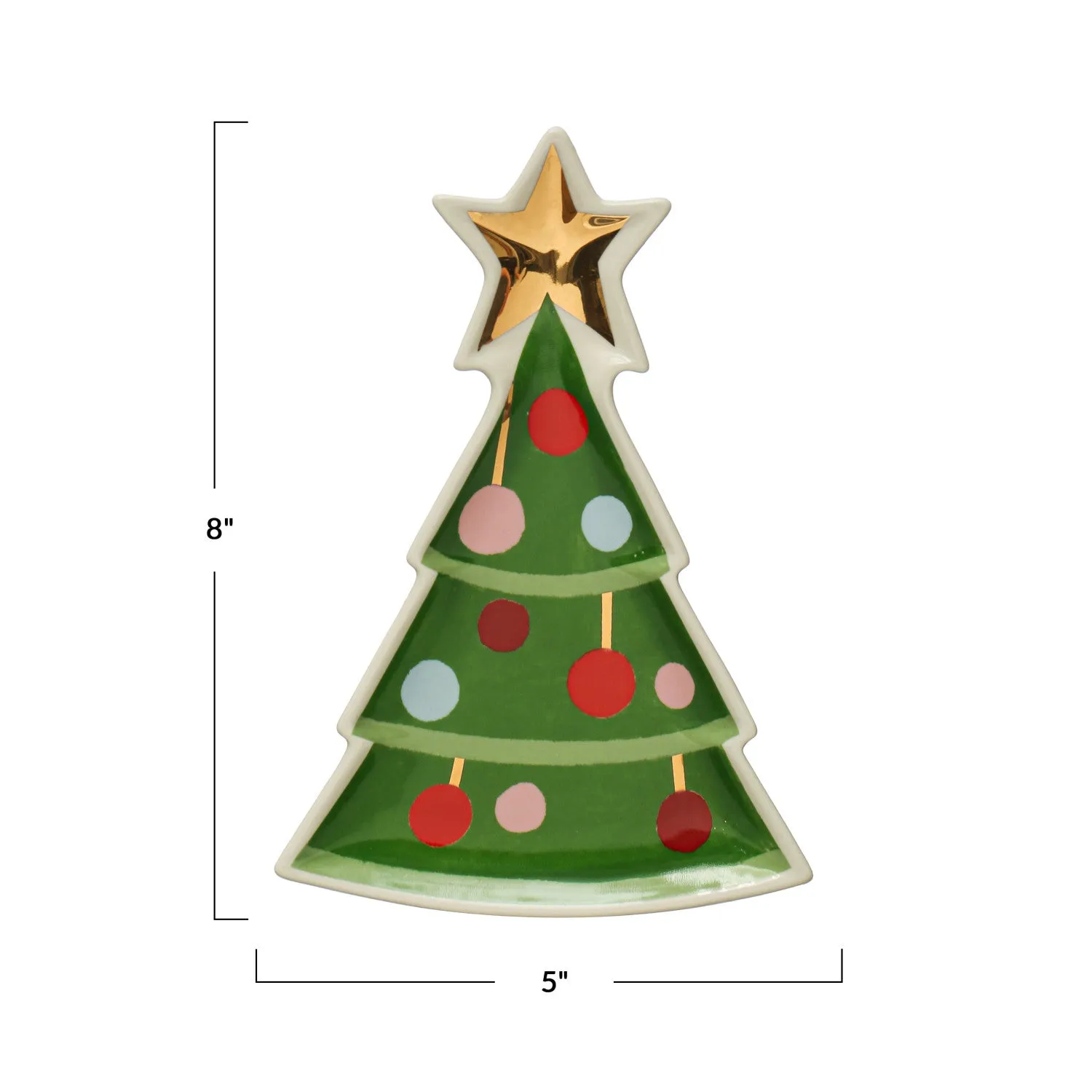 Tree Shaped Plate w/ Gold