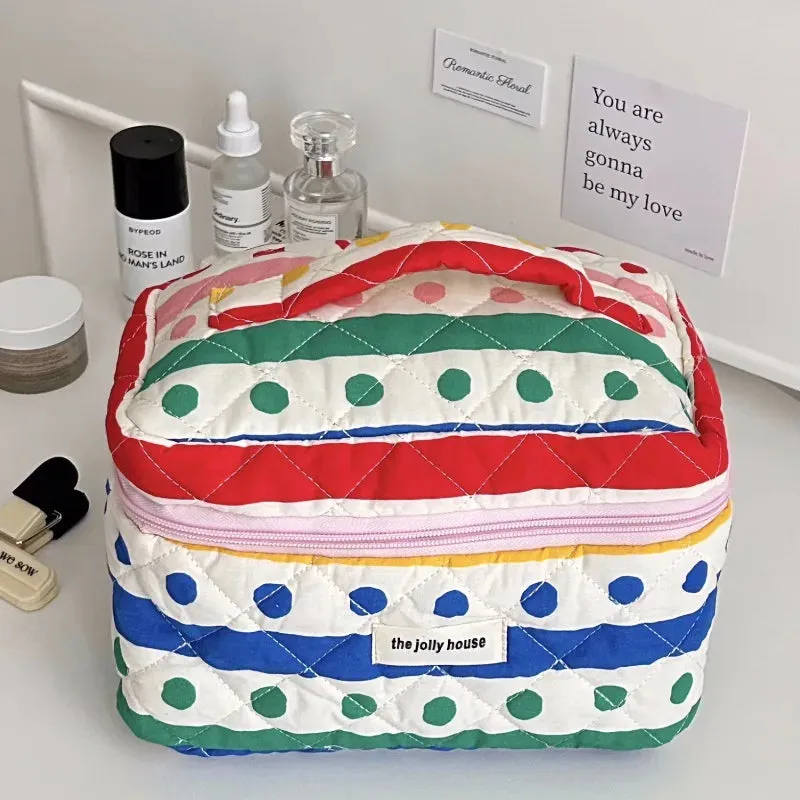 UAKISS  -  Print Dot Cosmetic Storage Bag Korea Portable Makeup Bag Large Capacity Cosmetic Organizer for Women Travel Wash Beauty Pouch
