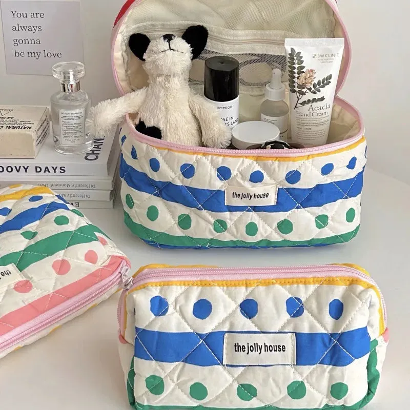 UAKISS  -  Print Dot Cosmetic Storage Bag Korea Portable Makeup Bag Large Capacity Cosmetic Organizer for Women Travel Wash Beauty Pouch