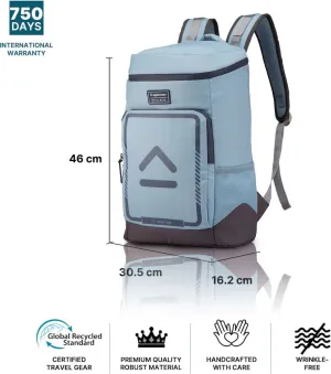 Uppercase Tall Boy 14" Laptop Backpack WaterRepellent College Travel Bag 23L