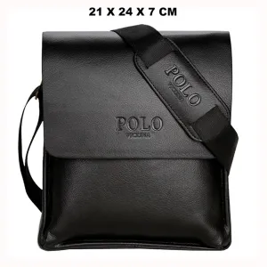 Vicuna Polo Vintage Leder Kuriertasche - Schwarz
