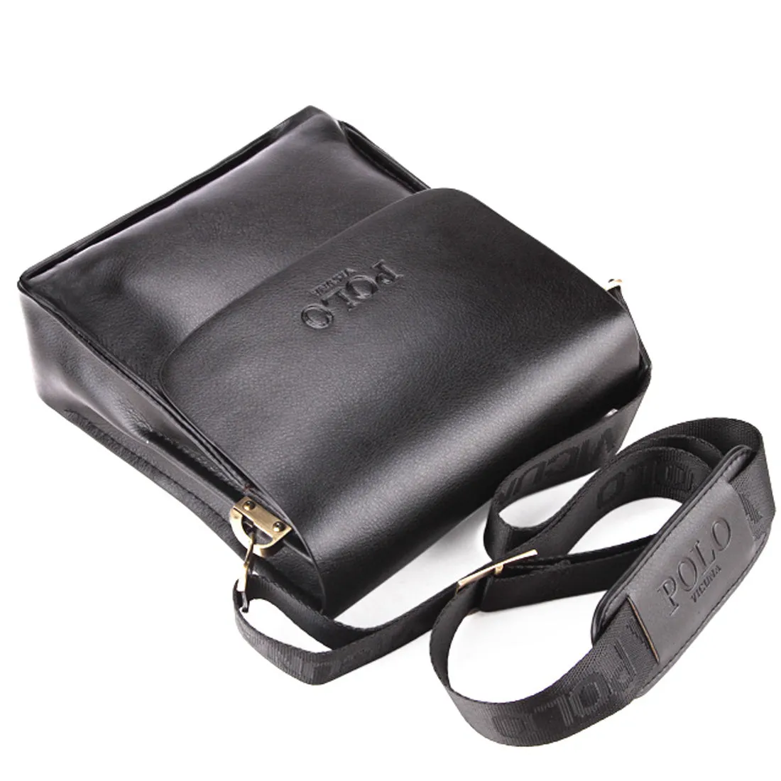 Vicuna Polo Vintage Leder Kuriertasche - Schwarz