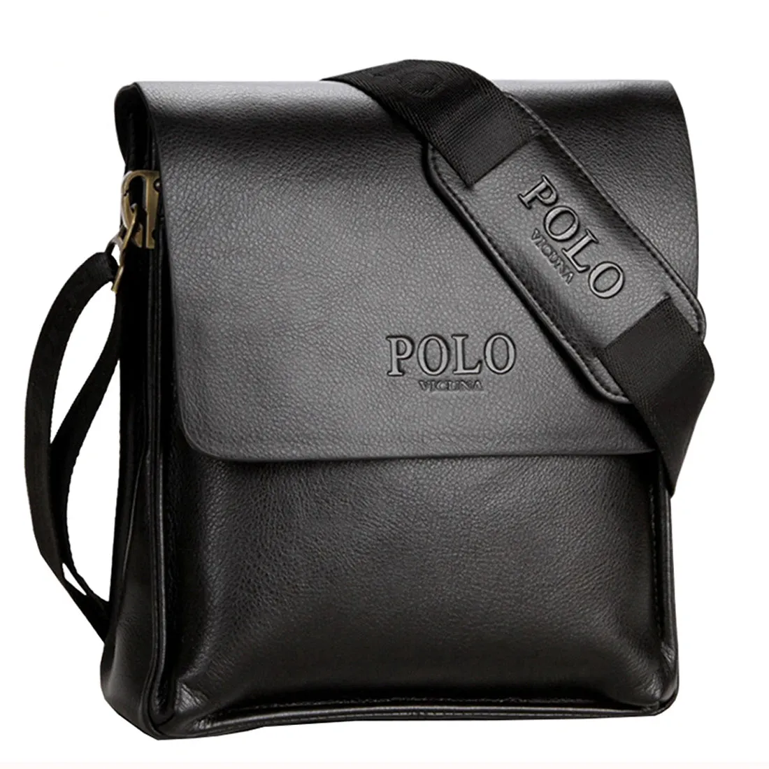 Vicuna Polo Vintage Leder Kuriertasche - Schwarz