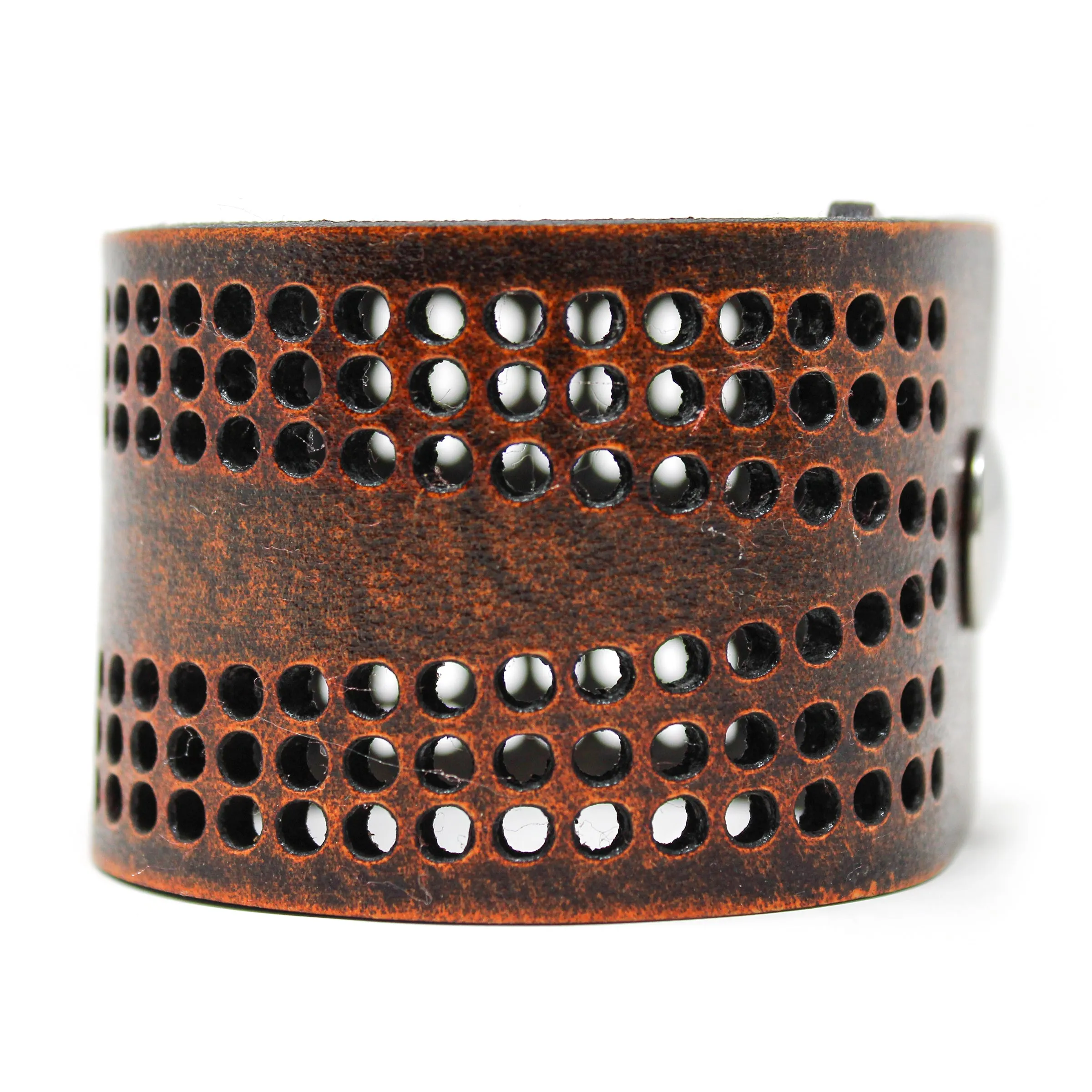 Women's Leather Cuff - Arched Rings