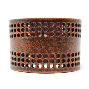 Women's Leather Cuff - Arched Rings